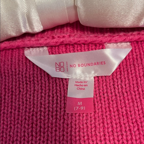 Distressed shrunken Pink V-Neck Cable Knit Sweater size medium 100%cotton - Picture 2 of 10